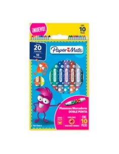 Marcador X 10 Doble Punta Paper Mate 2136339 New02