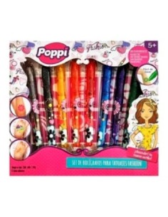 Set Boligrafos P-tatuajes Fashion Poppi 5663 Ims02 Gtm