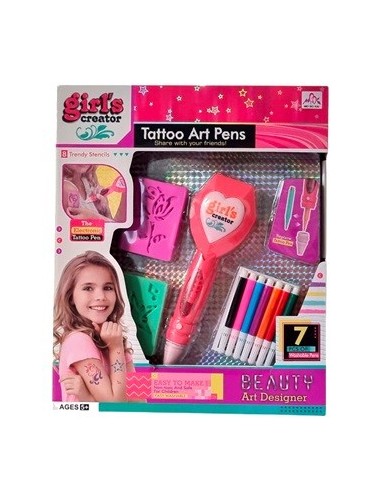 Set Belleza Lapiz Tatoo C/stencils A Pila En Caja A013-0610 20513 And01