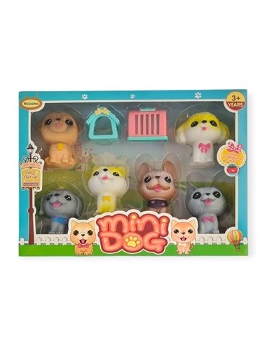 Set Perritos X6 C- Accesorios En Caja 6826 Jte01