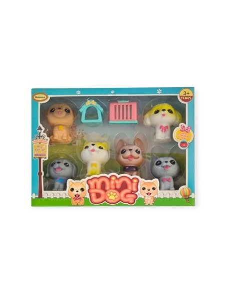 Set Perritos X6 C- Accesorios En Caja 6826 Jte01