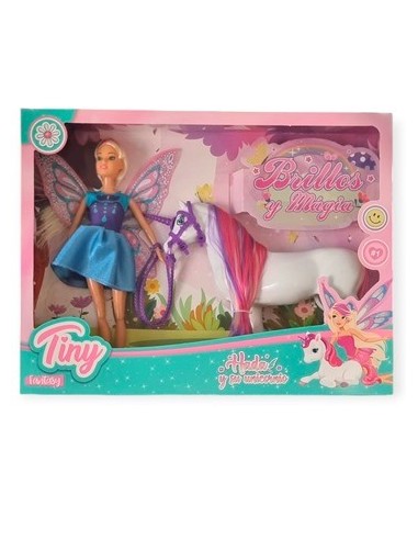 Muneca 30cm Tiny Hada Y Su Unicornio En Caja 53902 Seb01