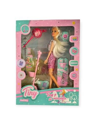 Muneca 30cm Tiny Paseo En Monopatin C-accesorios 54925 Seb01