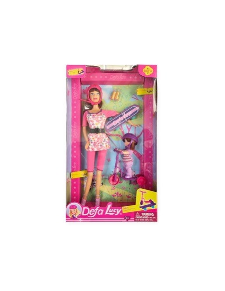 Muneca X2 Paseo En Patineta C-accesorios Sd22629 Pk01