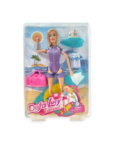 Muneca 30cm Lucy Surfista C- Accesorios Playa Sd22351 Pk01