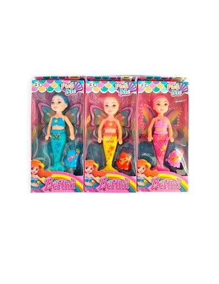 Hada Sirena 18cm Cabello Color En Caja Pk4007z