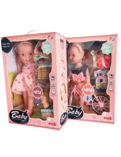 Muneca 33cm Baby C/perro 7171-2 Pri02