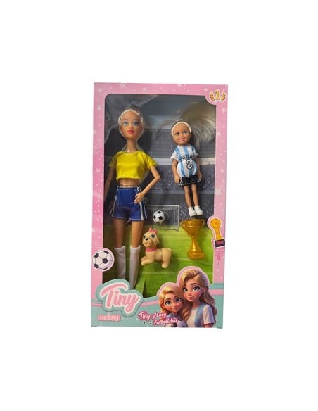 Muneca 30cm Tiny Futbolista C/munequita Y Accesorios 55854 Seb01