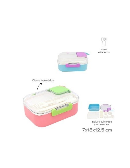Lunchera Trendy 2 Compart + Cubiertos 30428 Tar02