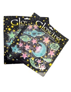 Stickers Noche Fluo Estrellas-planetas-dinos Blister 740864-740865-740866- 740870 Pen01