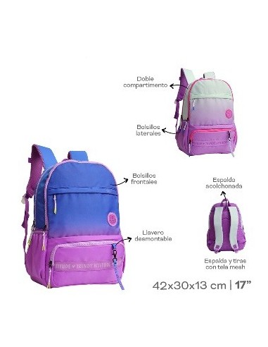 Mochila Trendy Bicolor Degrade 2 Bols 28544 Tar02