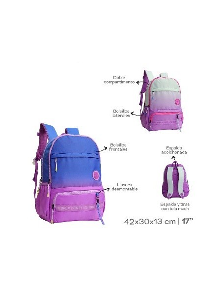 Mochila Trendy Bicolor Degrade 2 Bols 28544 Tar02