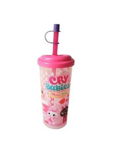 Vaso Alto Recto C/sorbete Y Tapa Cry Babies/baby Little Pony 01mypony027  01crybab027 Bel01 (b6)