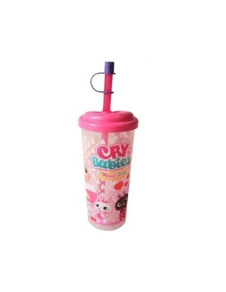Vaso Alto Recto C/sorbete Y Tapa Cry Babies/baby Little Pony 01mypony027  01crybab027 Bel01 (b6)