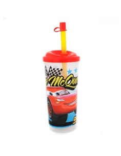 Vaso Alto Recto C/sorbete Y Tapa Cars/stitch/jurassic 01 Stitch 027 0100 Cars027 Bel01 (b6)