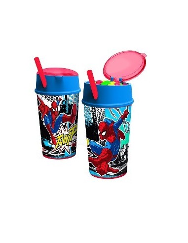 Vaso Portacereal Spiderman C-bombilla Ha051 Ck01