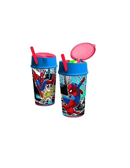 Vaso Portacereal Spiderman C-bombilla Ha051 Ck01