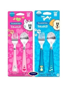 Juego Cubiertos X2 Pzas Tramontina Infantil Cuchara Y Tenedor En Blister 03-23799-493 193  Myf01 Dip01 -b12-
