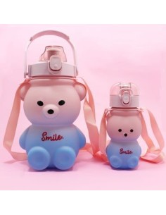 Botella 1lt X2 Plast  Osito C-manija Y Stickers Vsk01