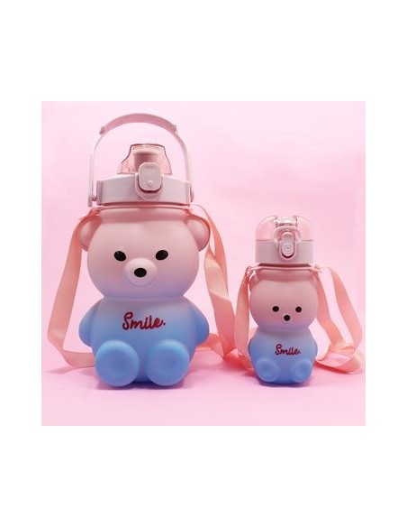 Botella 1lt X2 Plast  Osito C-manija Y Stickers Vsk01