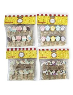 Mini Broche Madera C-formas X 10 Unid  Surt  19495-20888-20883-18510-20885-20886-20885-20886-26072-26078-20884-26075 Col01 34