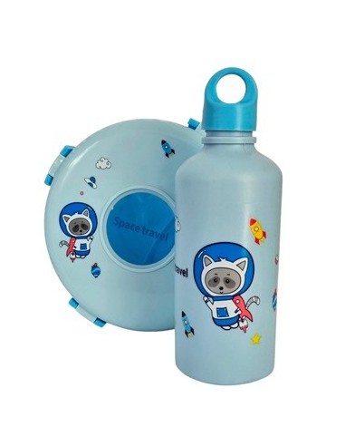 Lunchera + Botella Plast  Infantil En Bolsa Ns337611 Pk01