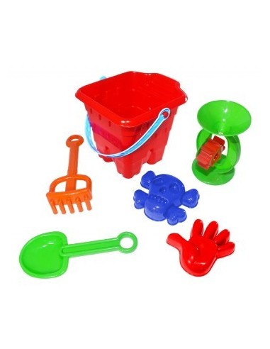 Balde Playa Cuadrado 2500cc C/5 Accesorios 27y Yuyu Rod02 (b20)