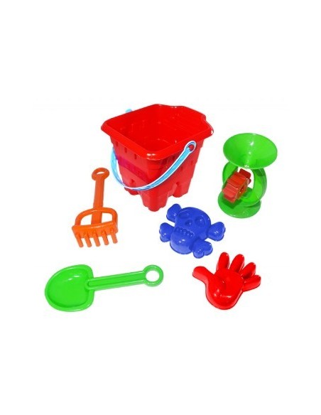 Balde Playa Cuadrado 2500cc C/5 Accesorios 27y Yuyu Rod02 (b20)