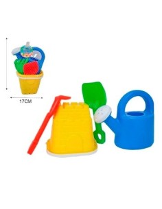 Balde Playa Castillo C/regadera + Pala + Rast En Red Rkj052 Rec01