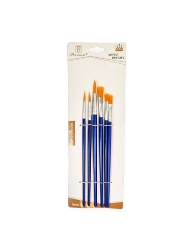 Pincel X 6 Sintetico Surt  Red-chato 26137 Col01