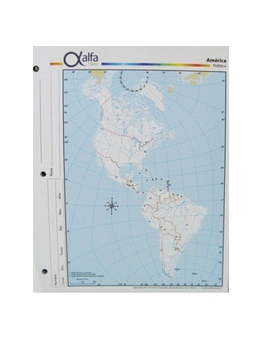 Mapa Cont. Americano Politico N.3 3140217 Alfa Gloss (b40)