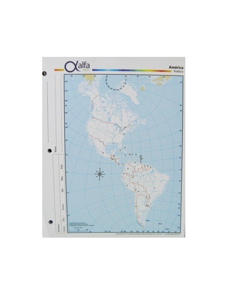 Mapa Cont. Americano Politico N.3 3140217 Alfa Gloss (b40)