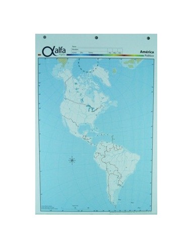 Mapa Cont. Americano Politico N.5  5140675 Alfa Gloss (b20)