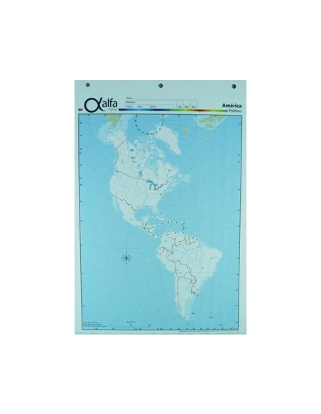 Mapa Cont. Americano Politico N.5  5140675 Alfa Gloss (b20)