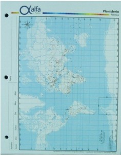 Mapa Planisferio Politico N.3 3140200 Alfa Gloss (b40)