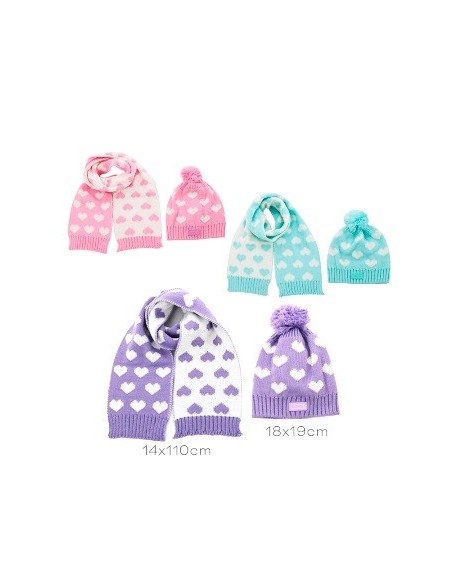 Set Bufanda Y Gorro Corazones Trendy 13669 Tar02