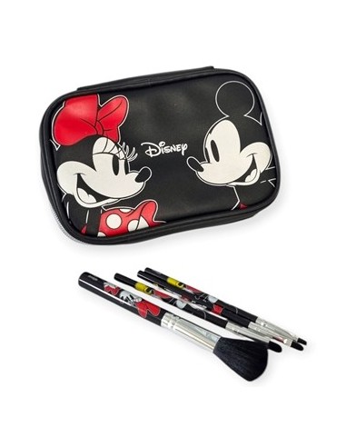 Portacosmeticos X4 Brochas Rect. Mickey Y Minnie 6865 Cla01