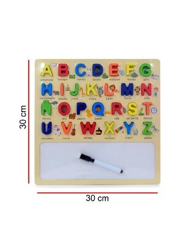 Pizarra 30x30cm C-letras Madera M407 Dre01