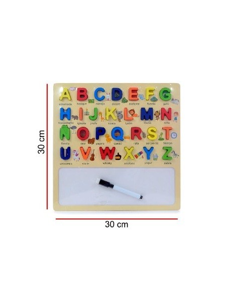 Pizarra 30x30cm C-letras Madera M407 Dre01