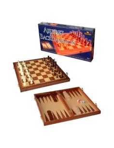 Ajedrez + Backgammon C-tablero Y Pzas Madera Im9785 Jbl01