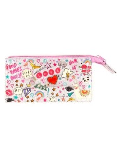 Cartuchera 1 Cierre Plegable Glitter Estampada Pvc Da1001 Sf01