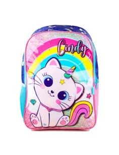 Mochila 40x29cm C/gatito Unicornio Cindy Sf01