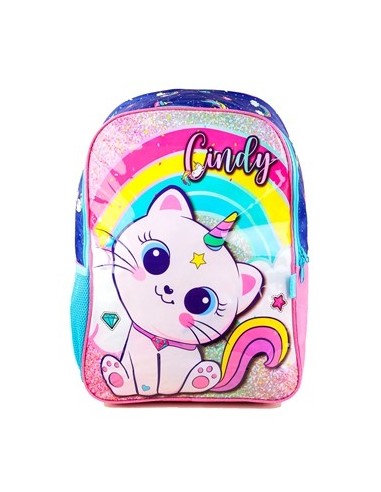 Mochila 40x29cm C/gatito Unicornio Cindy Sf01