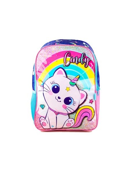 Mochila 40x29cm C/gatito Unicornio Cindy Sf01