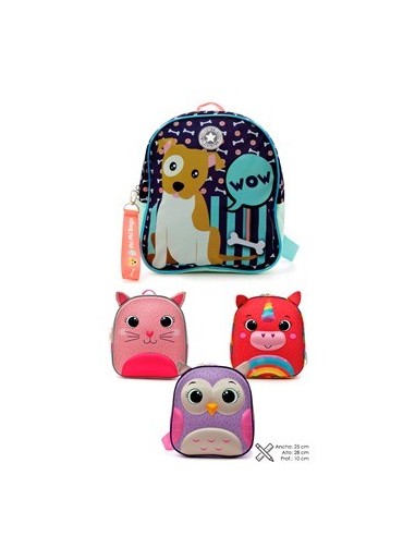 Mochila 11-- Animales Perro-gato-unicornio-buho 101015-101018 Phi Phi