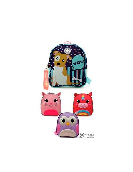 Mochila 11-- Animales Perro-gato-unicornio-buho 101015-101018 Phi Phi