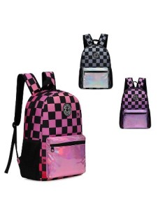 Mochila 17-- 2 Bols  Metalizada-cuadros 17588-17590 Tar02