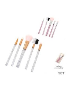 Set De Maquillaje  X5 Brochas Colores Surtidostrendy C/brillo Tar02 18710b