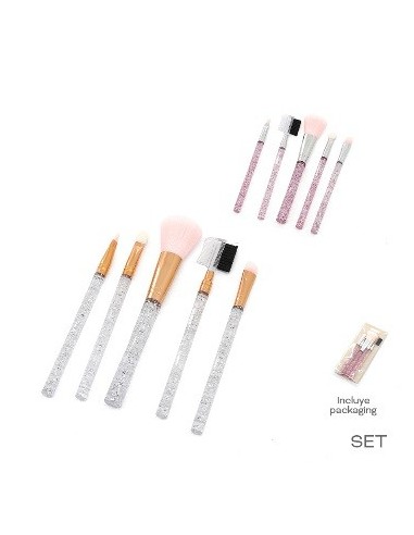 Set De Maquillaje  X5 Brochas Colores Surtidostrendy C/brillo Tar02 18710b