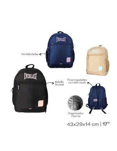 Mochila Everlast 2 Compartim C/bols Laterales 28838 Tar02